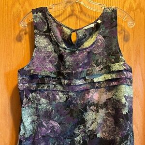 Reitmans Purple and Green Patterned Top